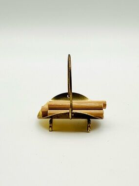 Vintage Brass Miniature Fireplace Log Holder NIB